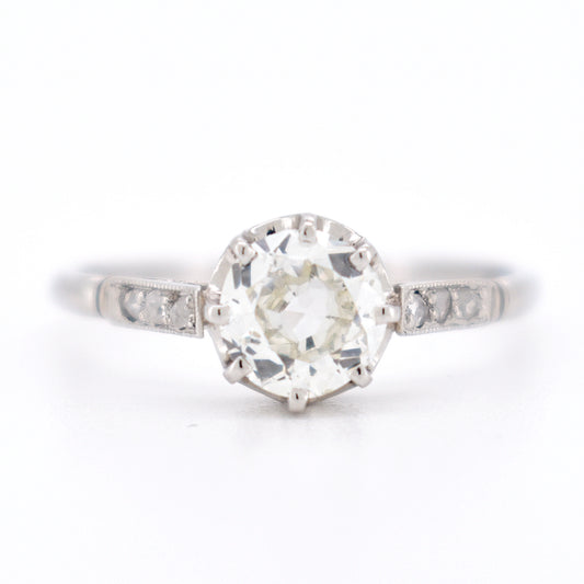 bague de fiançailles femme solitaire diamant face