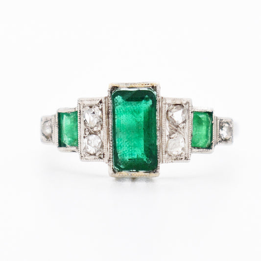 bague emeraude diamants art deco 1 