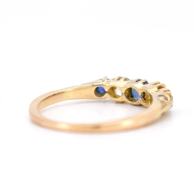 belle époque garter ring, gold sapphires diamonds 3