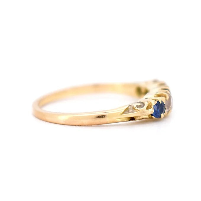 belle époque garter ring, gold sapphires diamonds 4