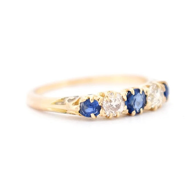 belle époque garter ring, gold sapphires diamonds 6