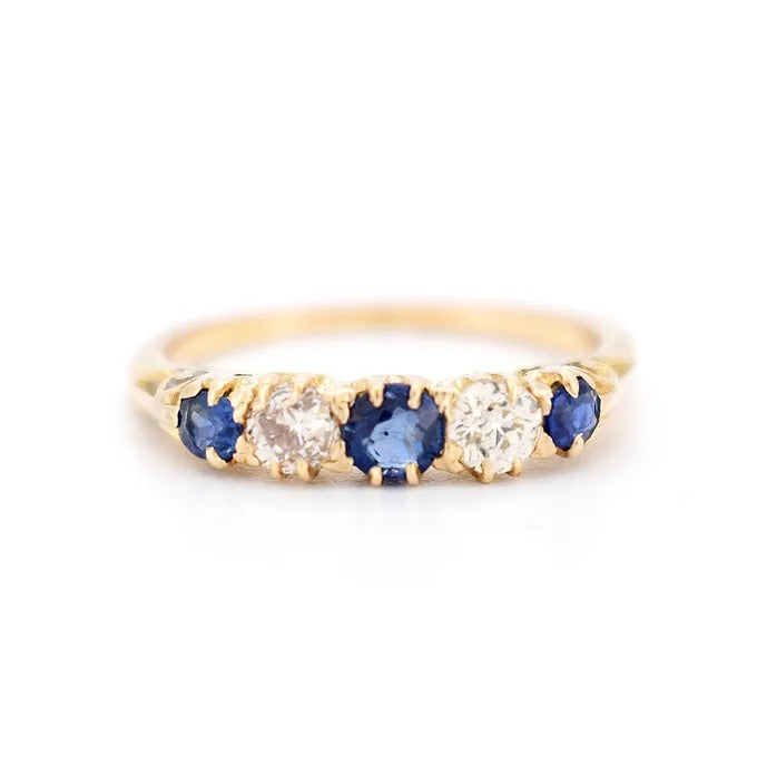 belle époque garter ring, gold sapphires diamonds 7