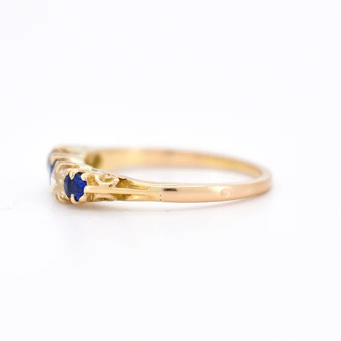 belle époque garter ring, gold sapphires diamonds 8