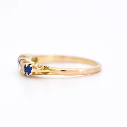 belle époque garter ring, gold sapphires diamonds 8