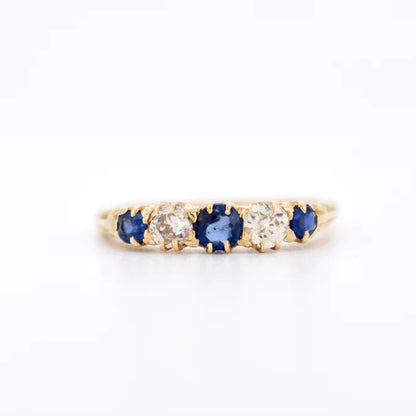 belle époque garter ring, gold sapphires diamonds 9