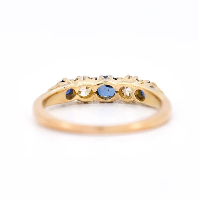 belle époque garter ring, gold sapphires diamonds