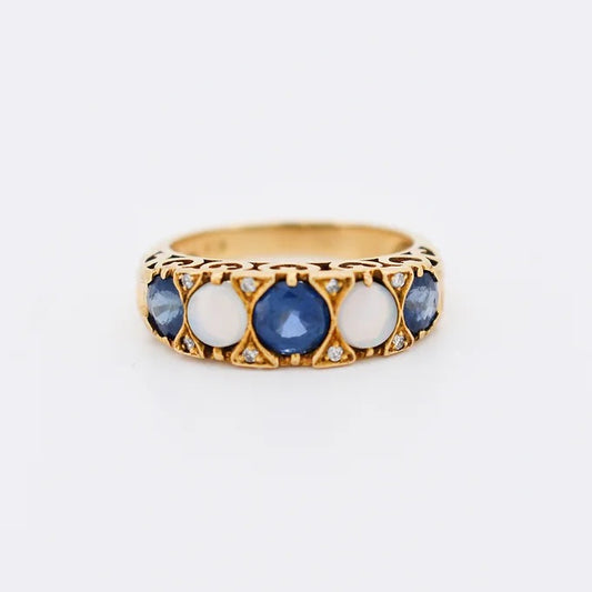 bague jarretiere or saphir opales