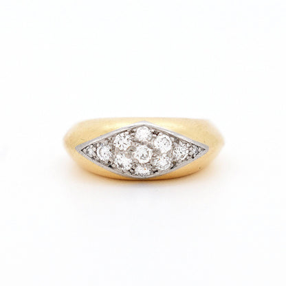 bague jonc oj perrin or diamants femme, face