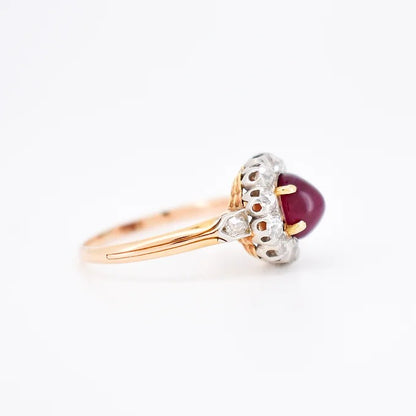 bague marguerite belle époque, rubis diamants 2