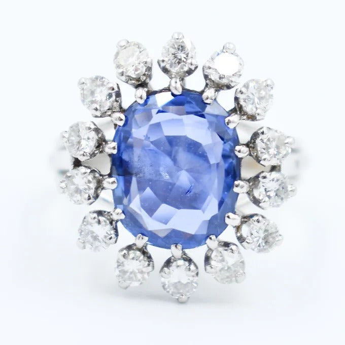 bague moderne or saphir ceylan diamants