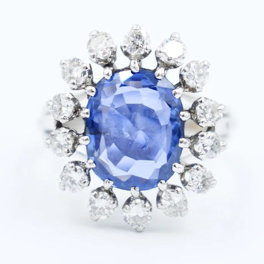 bague moderne or saphir ceylan diamants