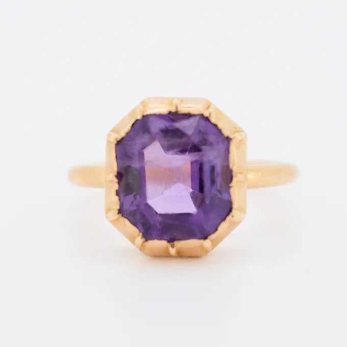 bague or amethyste