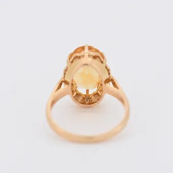 back citrine gold ring