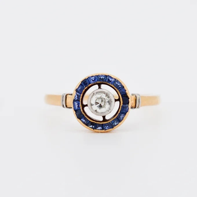 gold sapphire diamond ring