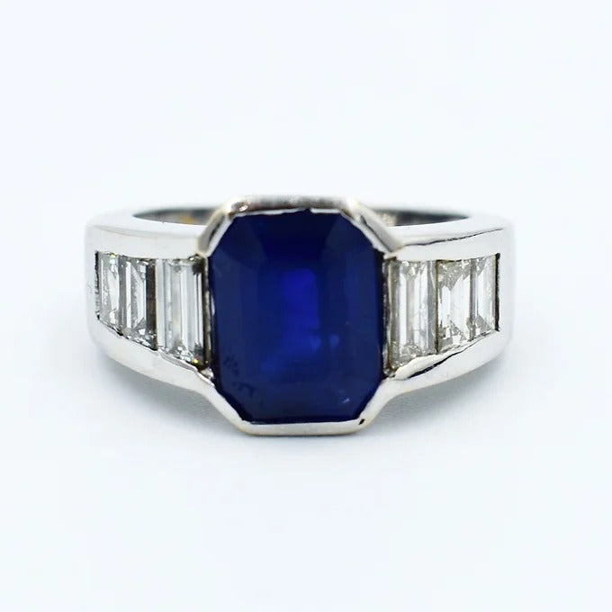 bague or saphir diamants
