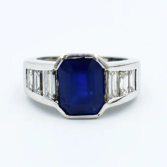 bague or saphir diamants