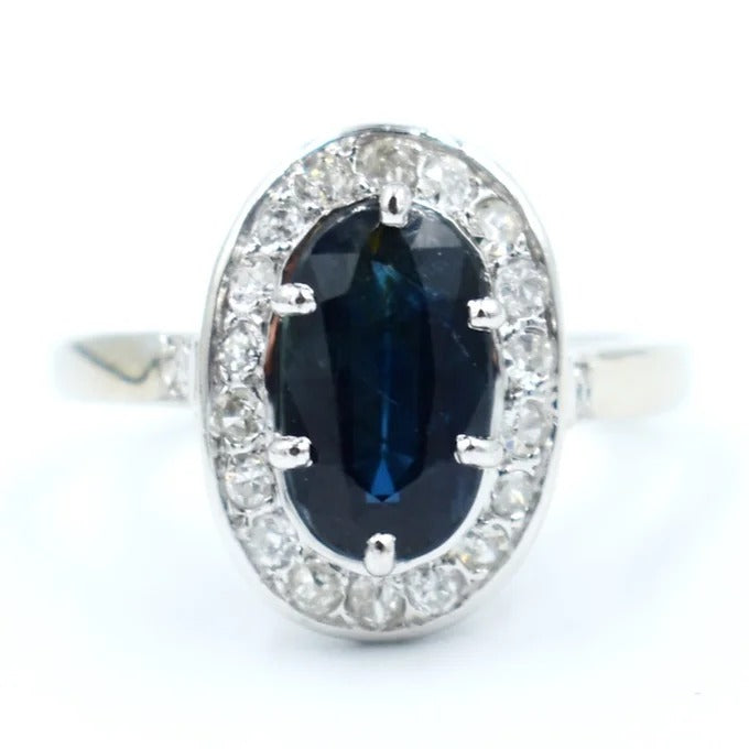 bague pompadour belle epoque saphir diamants