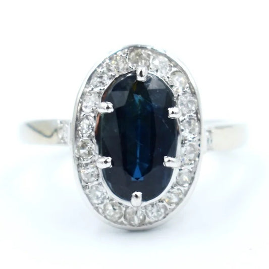 bague pompadour belle epoque saphir diamants