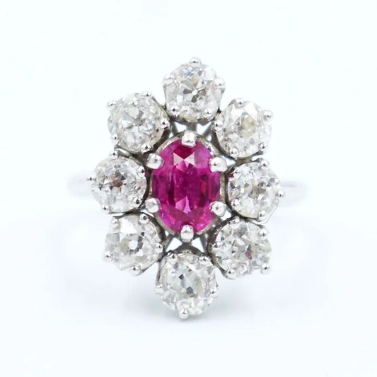 bague pompadour rubis diamants