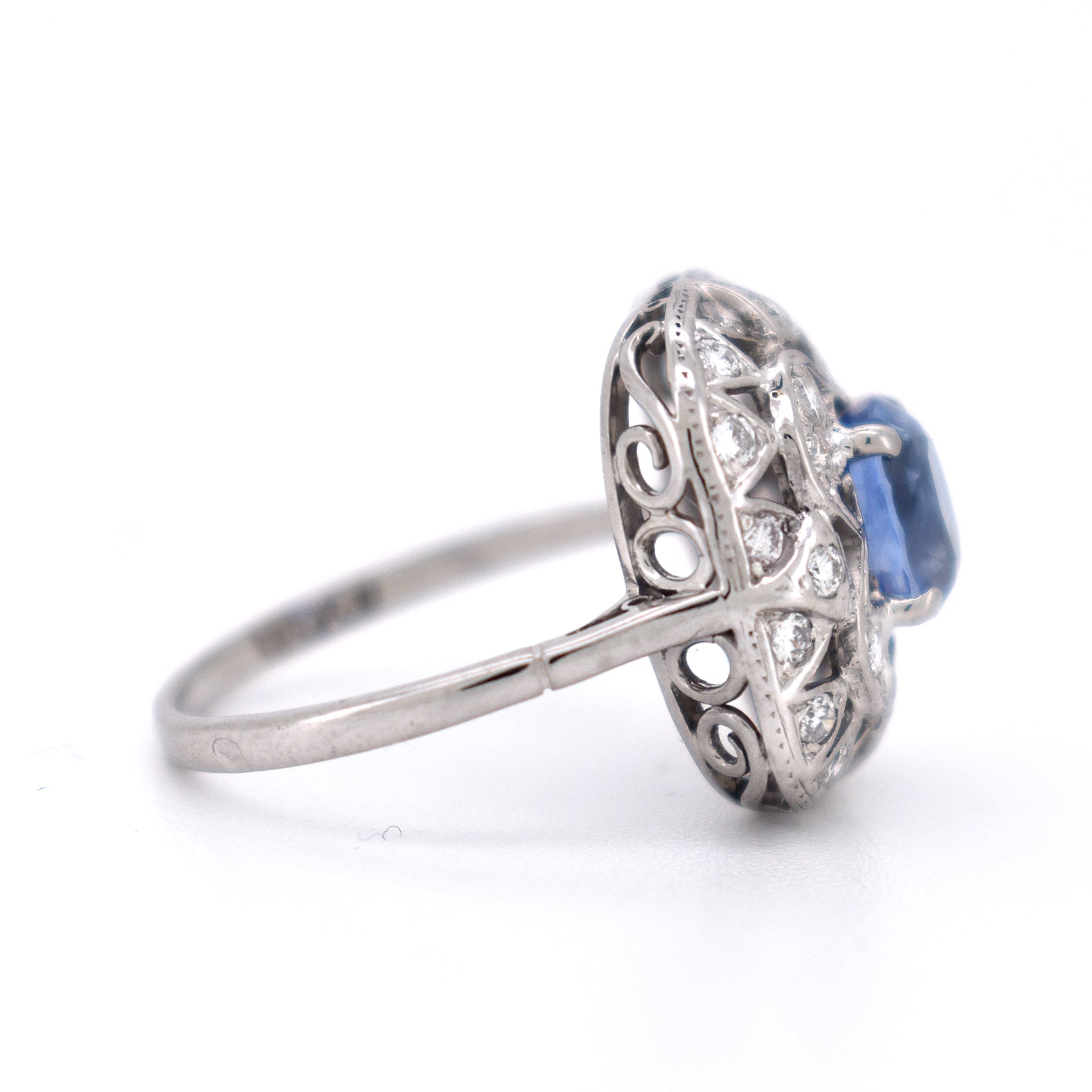 bague vintage saphir diamants, style art deco (3)