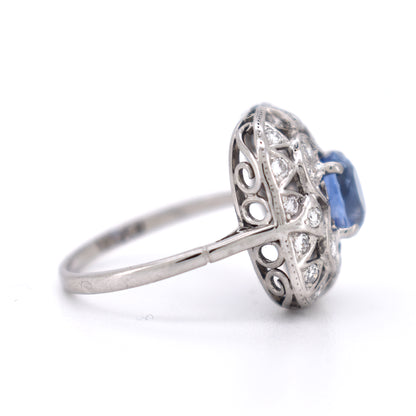 bague vintage saphir diamants, style art deco (3)