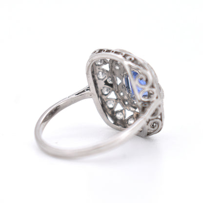 bague vintage saphir diamants, style art deco (4)