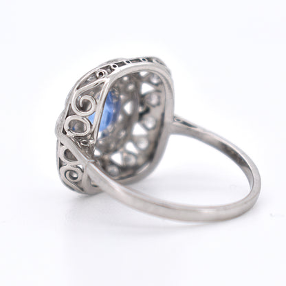 bague vintage saphir diamants, style art deco (6)