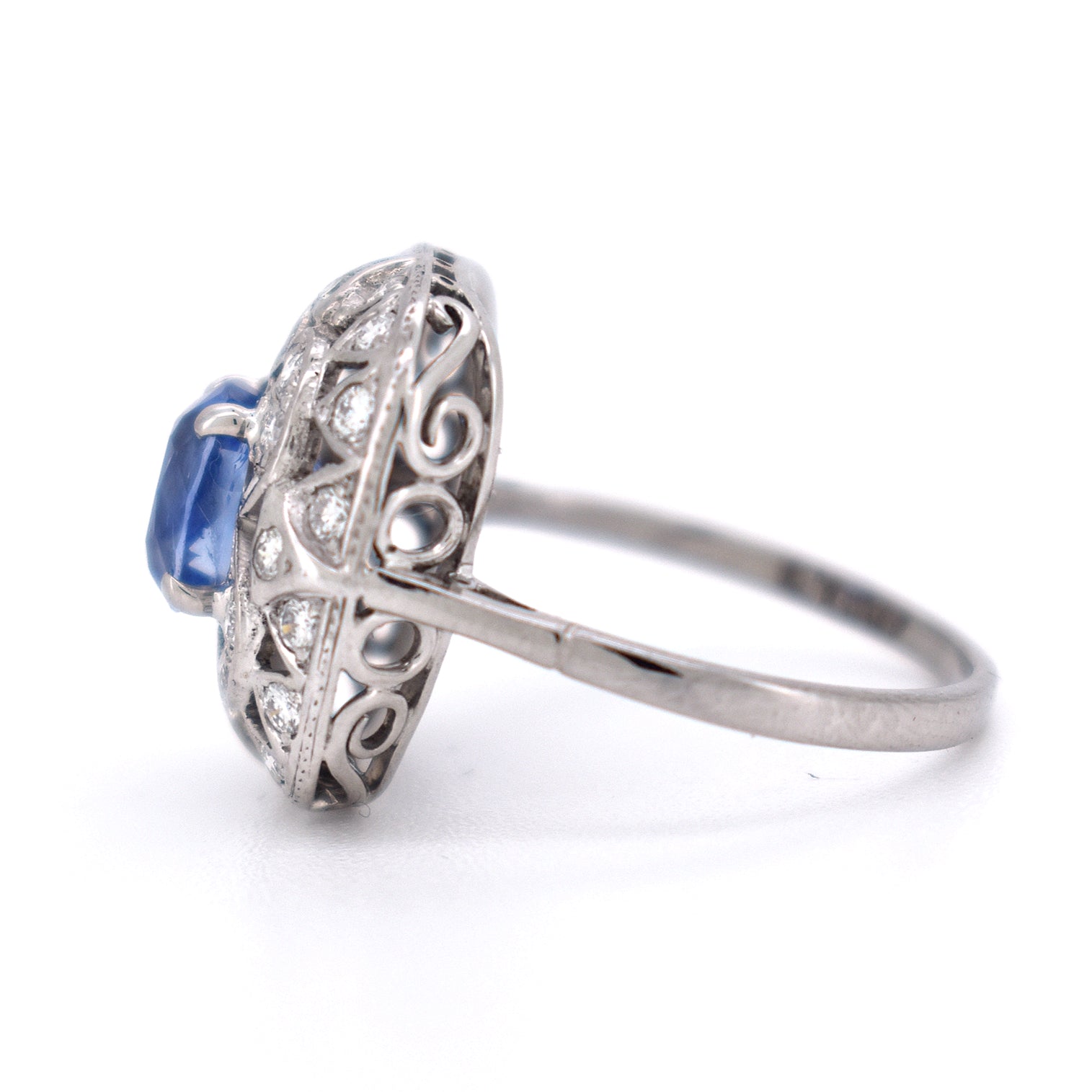 bague vintage saphir diamants, style art deco (7)