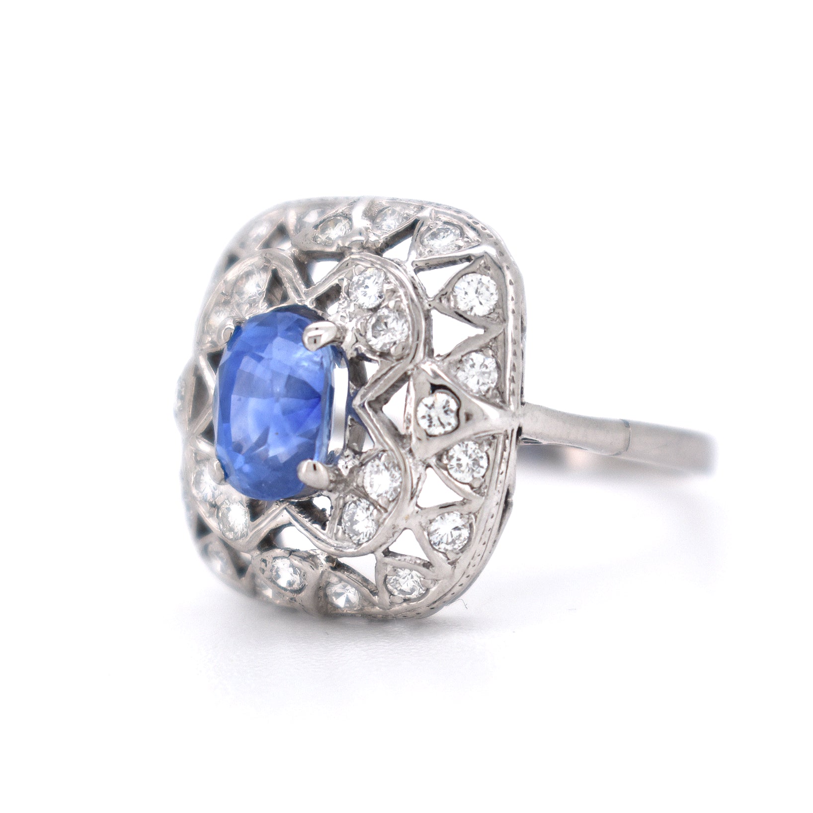 bague vintage saphir diamants, style art deco (8)