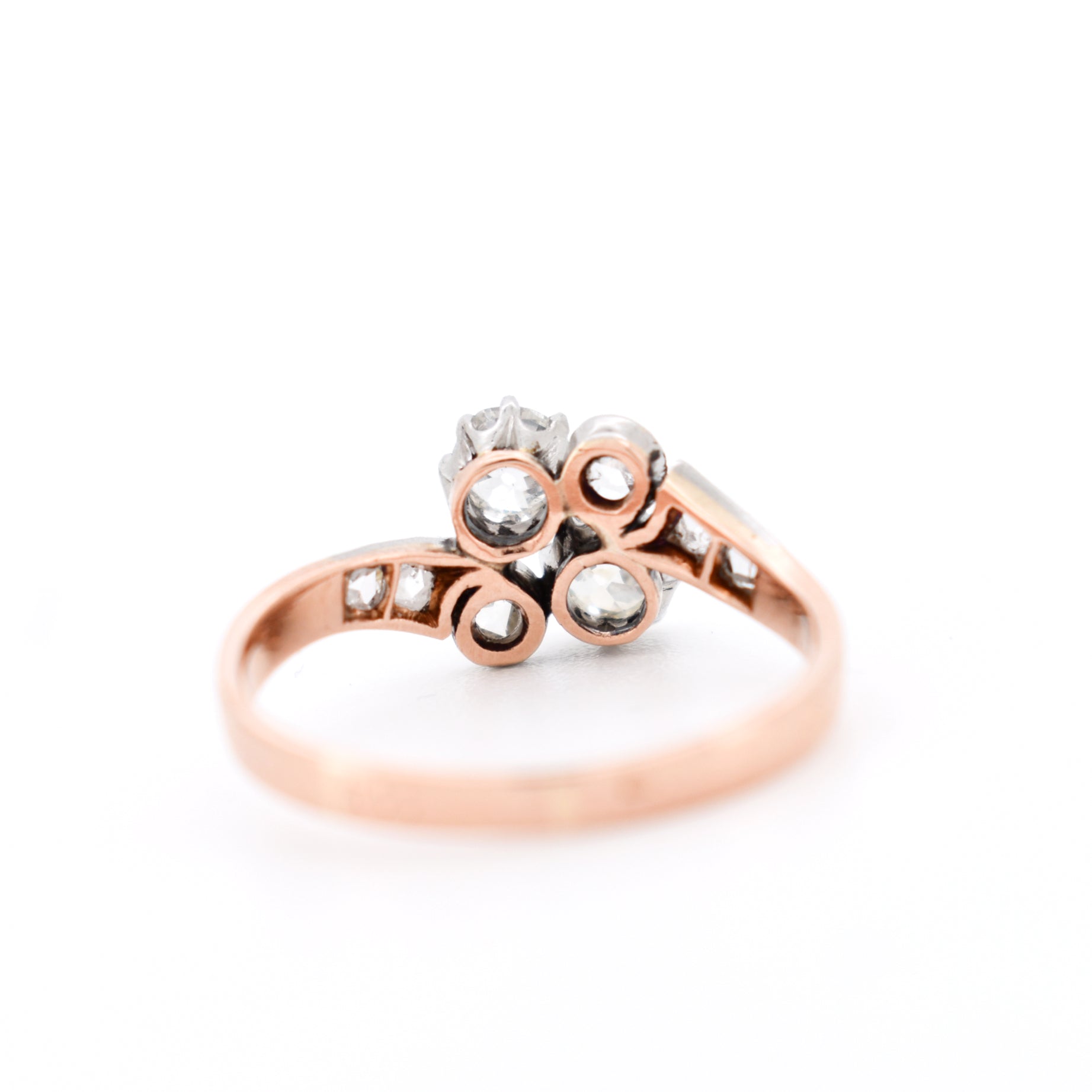 bague toi et moi belle époque or diamants, arrière