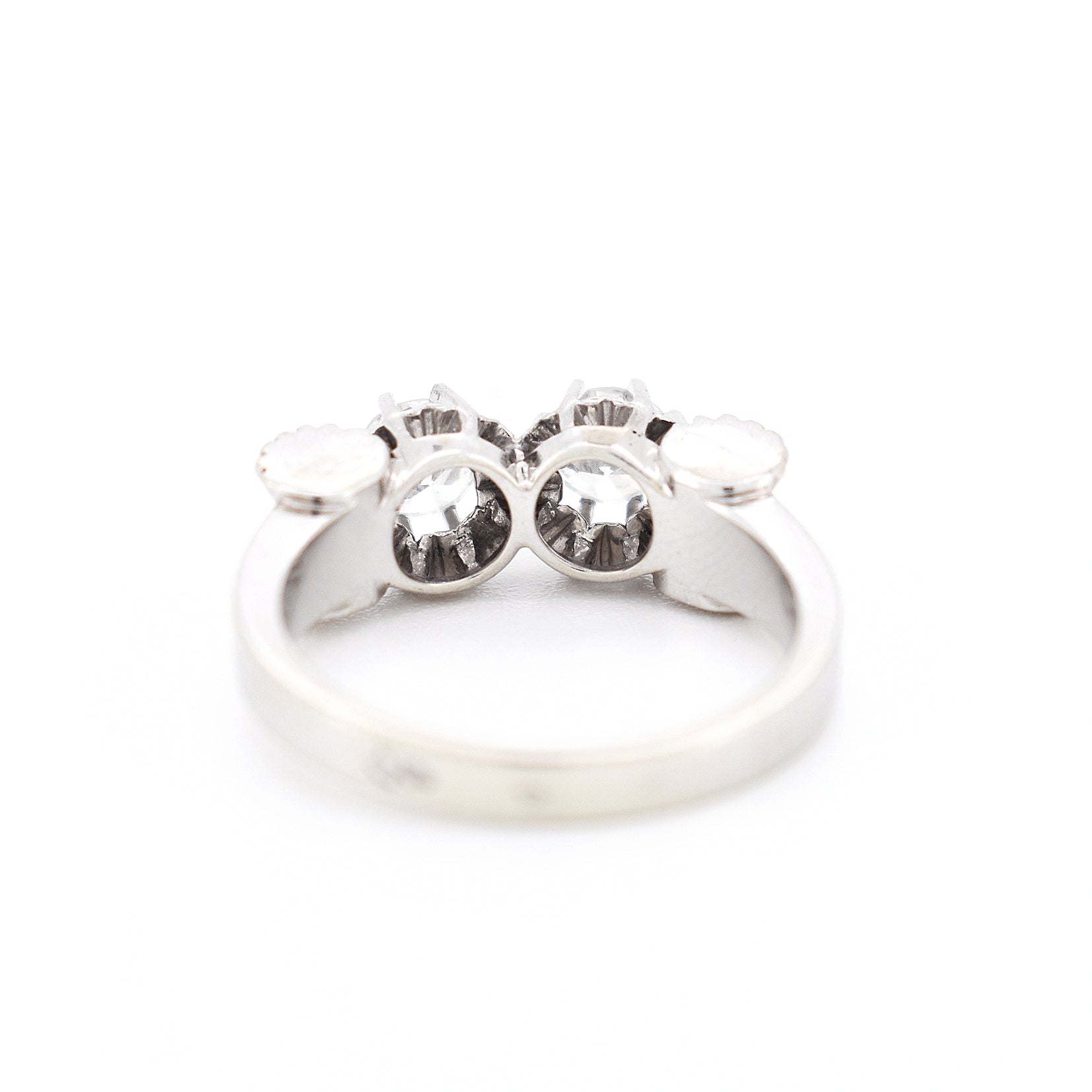 bague toi et moi rétro or et deux diamants, arrière