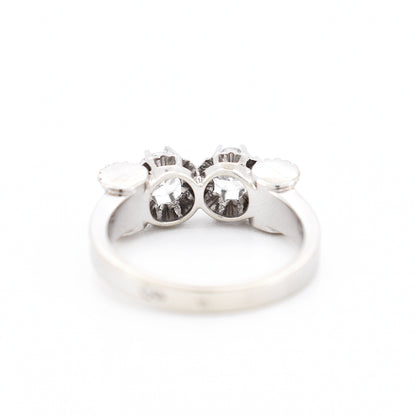 bague toi et moi rétro or et deux diamants, arrière