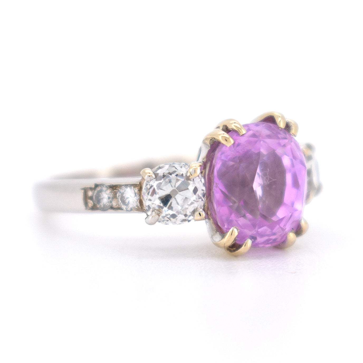bague trilogie saphir rose diamants (1)