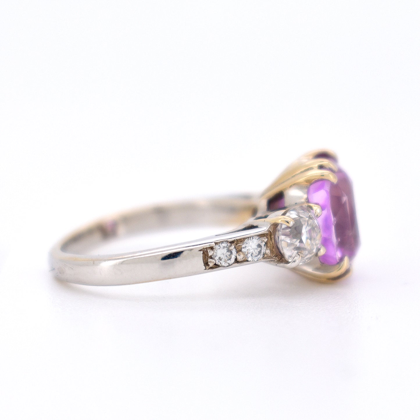 bague trilogie saphir rose diamants (2)