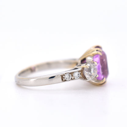bague trilogie saphir rose diamants (2)