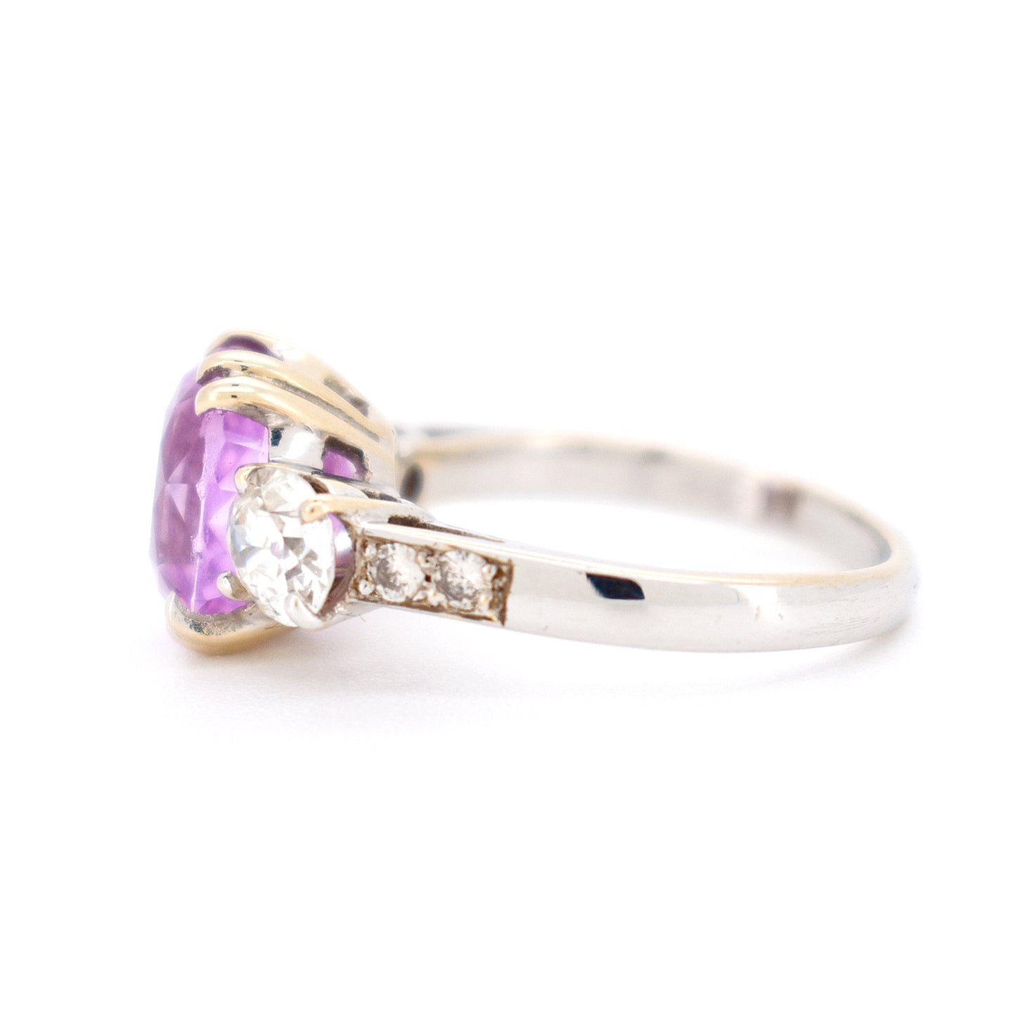 bague trilogie saphir rose diamants (5)