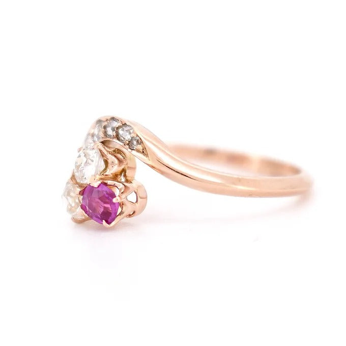 trilogie trèfle ring, belle époque, ruby diamonds 1