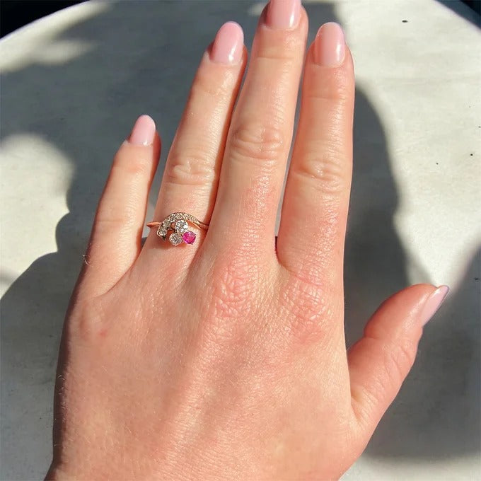 trilogie trèfle ring, belle époque, ruby diamonds 2