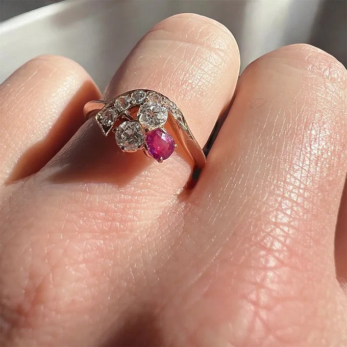 trilogie trèfle ring, belle époque, ruby diamonds 5