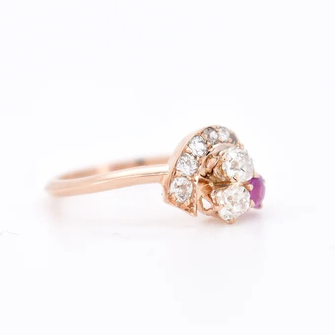 trilogie trèfle ring, belle époque, ruby diamonds 6