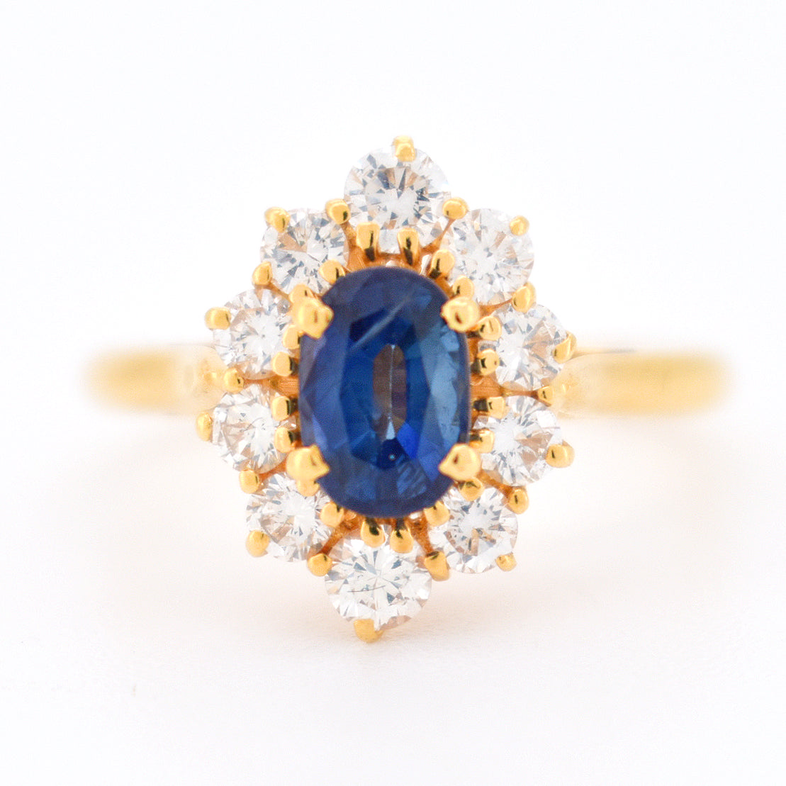 bague vintage saphir diamants