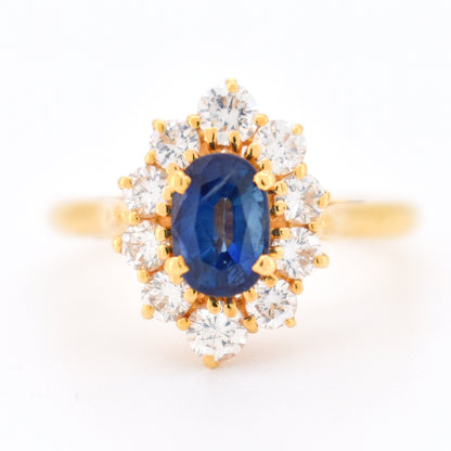 bague vintage saphir diamants
