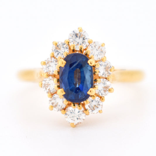 bague vintage saphir diamants