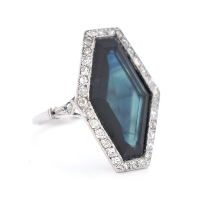 Bague Art Déco Saphir et Diamants  1 