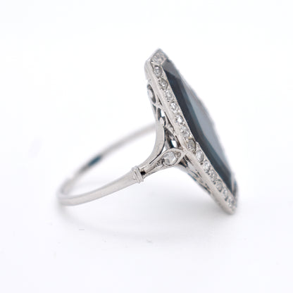 Bague Art Déco Saphir et Diamants 2
