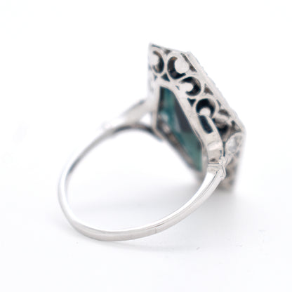 Bague Art Déco Saphir et Diamants 3