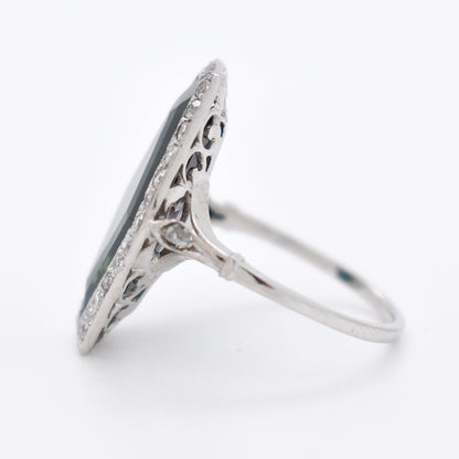 Bague Art Déco Saphir et Diamants  7