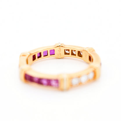 cartier vintage wedding ring contessa 18 carat gold ruby and diamonds, signature