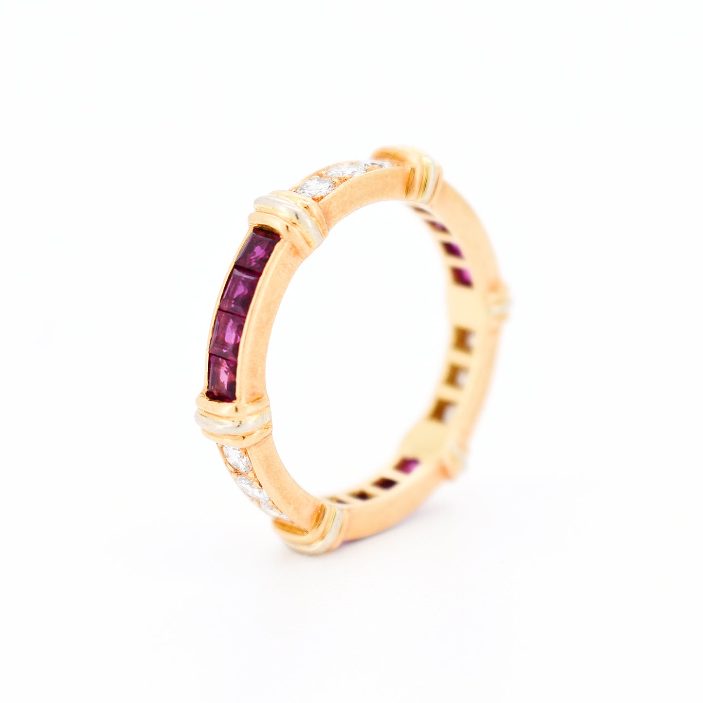 cartier vintage wedding ring contessa 18 carat gold ruby and diamonds, standing 2