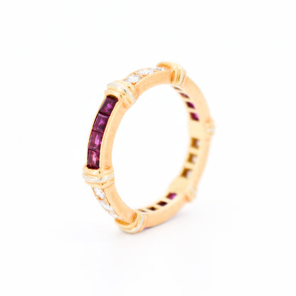 cartier vintage wedding ring contessa 18 carat gold ruby and diamonds, standing 2